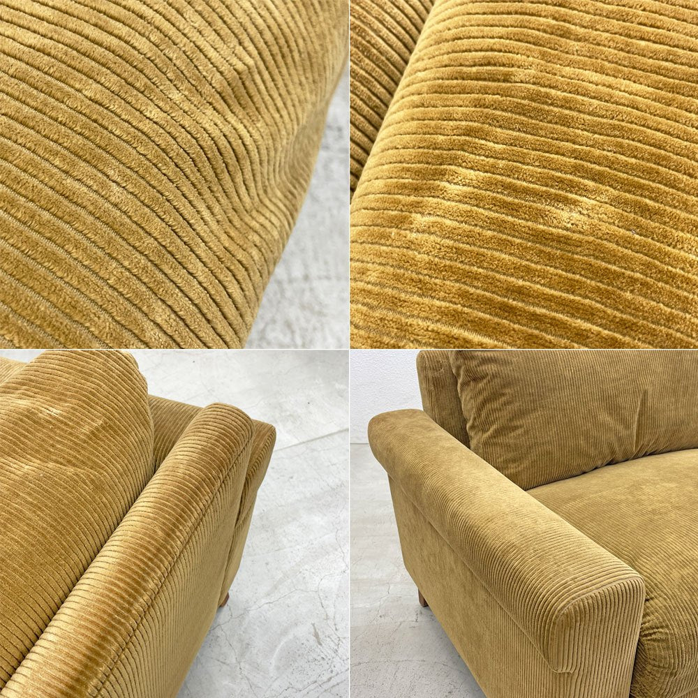 トラックファニチャー TRUCK FURNITURE FKソファ FK SOFA 3シーター F-21 グリーンコーデュロイ フェザークッション カバーリング 定価約476,300円 〓