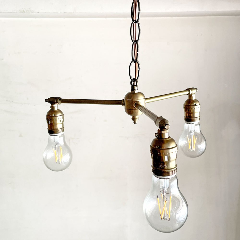 POINT NO.39 オリジナル OPL015 3 BULBS LIGHT 真鍮 3灯照明 シャンデリア ペンダントライト 引掛けシーリング■