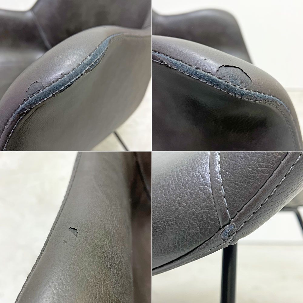 アデペシュ adepeche パニッシュ シェルチェア PUNISH shell chair アームチェア  PUレザー 合皮 スチール インダストリアル ●