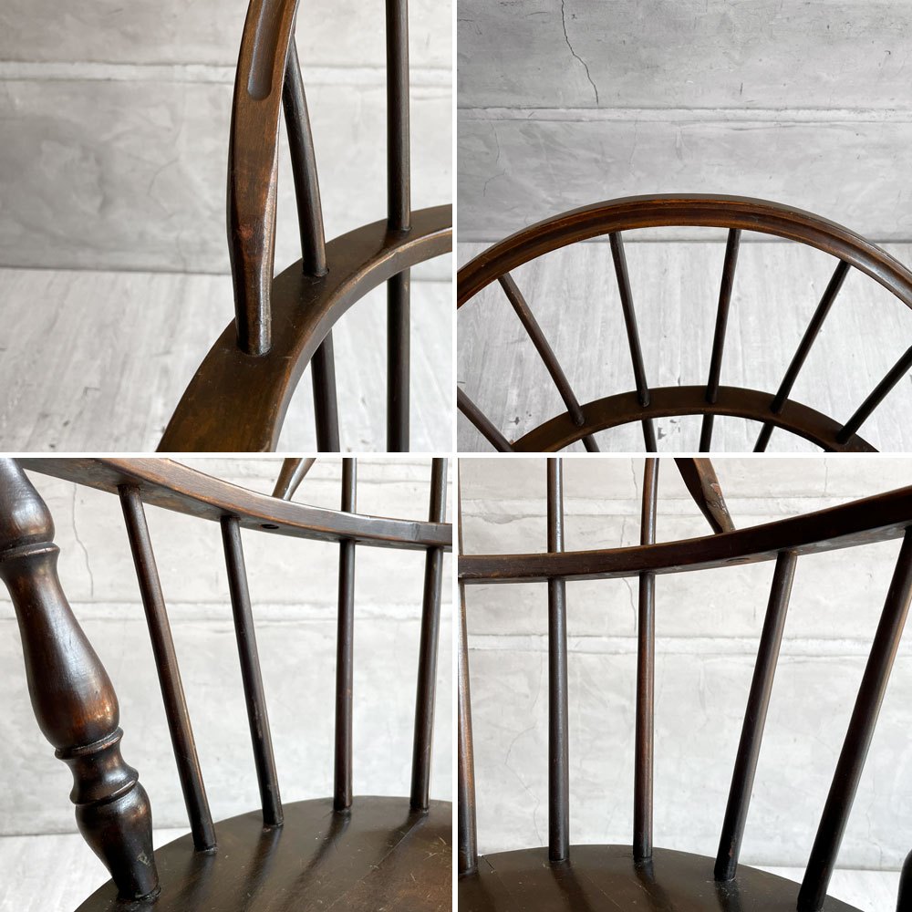 USビンテージ ウィンザーチェア No.40 木製肘付き椅子 アームチェア ダイニングチェア クラシカルデザイン Leavens社製 アメリカ♪