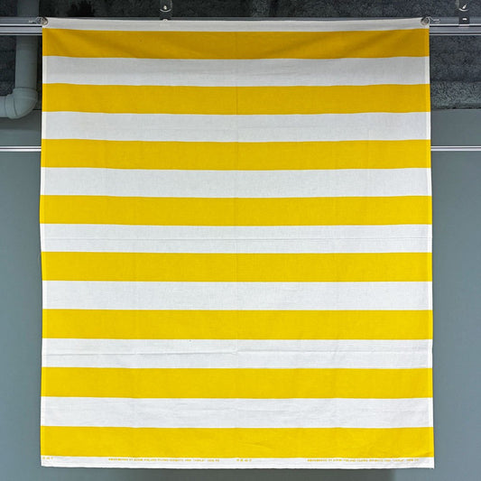 マリメッコ Marimekko タサライタ TASARAITA アンニカ・リマラ Annika Rimala ファブリック イエローストライプ 147x128cm ◎