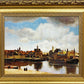 ヨハネス・フェルメール Johannes Vermeer デルフトの展望 立体複製名画 4号 額装付き ◎