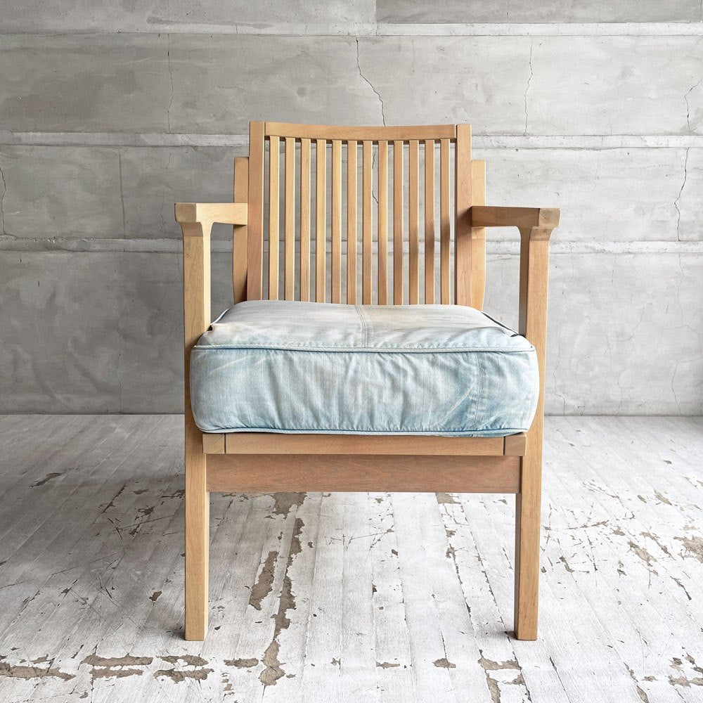 ダブルティー WTW アペルト チェア APERTO CHAIR NT アームチェア ラウンジチェア 1Pソファ アッシュ材 デニム地 西海岸 ウエストコースト ♪