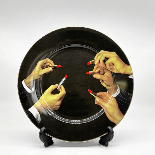 セレッティ SELETTI ポーセリンプレート リップスティック LIPSTICKS TOILETPAPER 27cm 口紅 リム皿 イタリア 箱付き プレート用フック付き ●