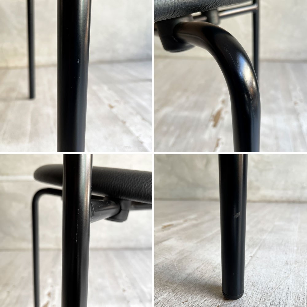 カールハンセン＆サン Carl Hansen & Son CH88P ダイニングチェア オーク材 本革 ブラックレザー ハンス・J・ウェグナー デンマーク 北欧家具 美品 ♪