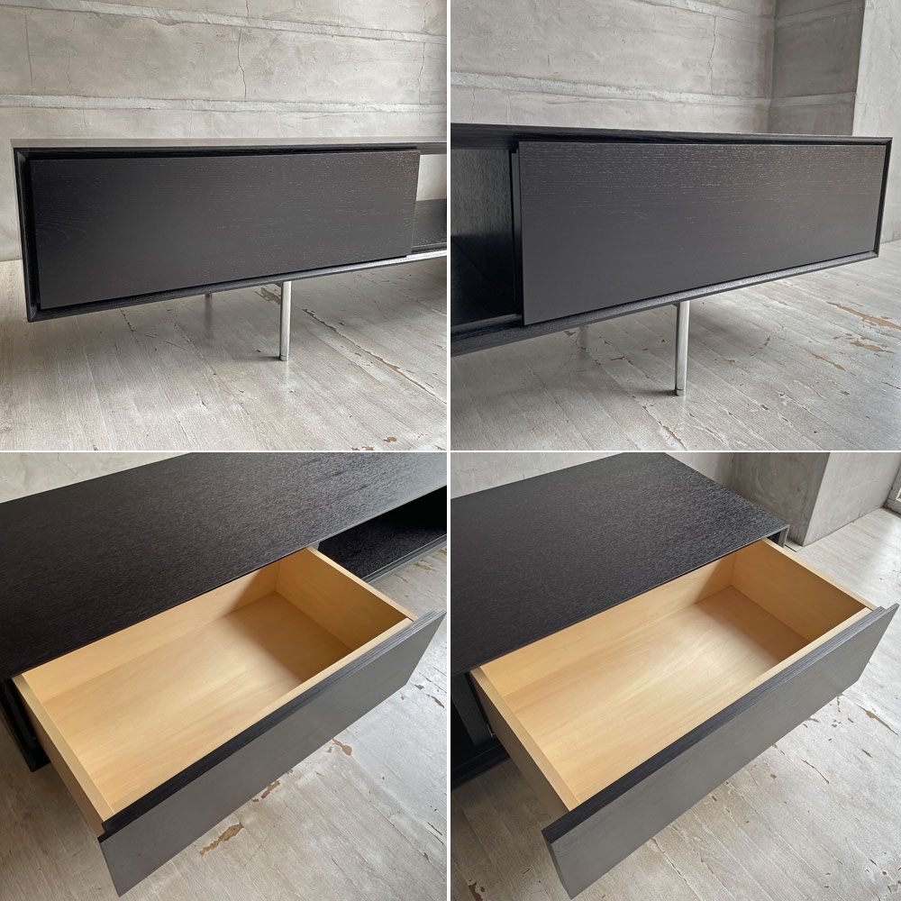 タイムアンドスタイル TIME&STYLE  コンポジション ロー COMPOSITION LOW AV BOARD テレビボード AVボード  ブラック タモ材 W200 オーダーサイズ 廃番 参考定価 ￥261,000- ♪