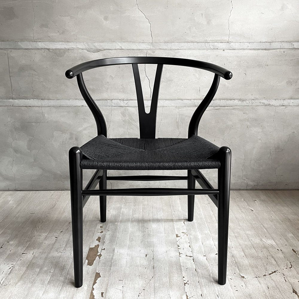 カールハンセン＆サン Carl Hansen & Son CH24 Yチェア ブラックラッカー×ブラックペーパーコード  ビーチ材 日本仕様サイズ ハンス・J・ウェグナー デンマーク 北欧家具 B ♪