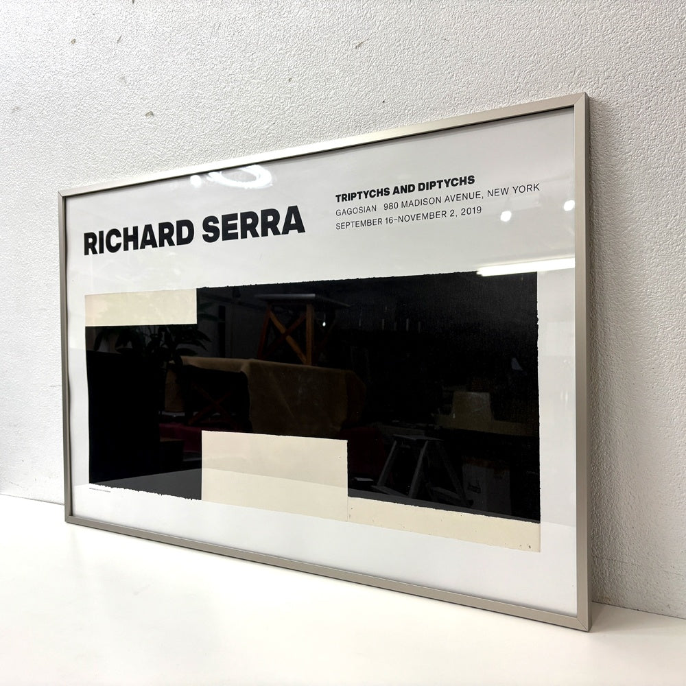 リチャード・セラ Richard Serra Triptychs & Diptychs展 展覧会ポスター W101.5cm ブラック ガゴシアン・ギャラリー Gagosian Gallery 2019年 アメリカ 額装品 ●