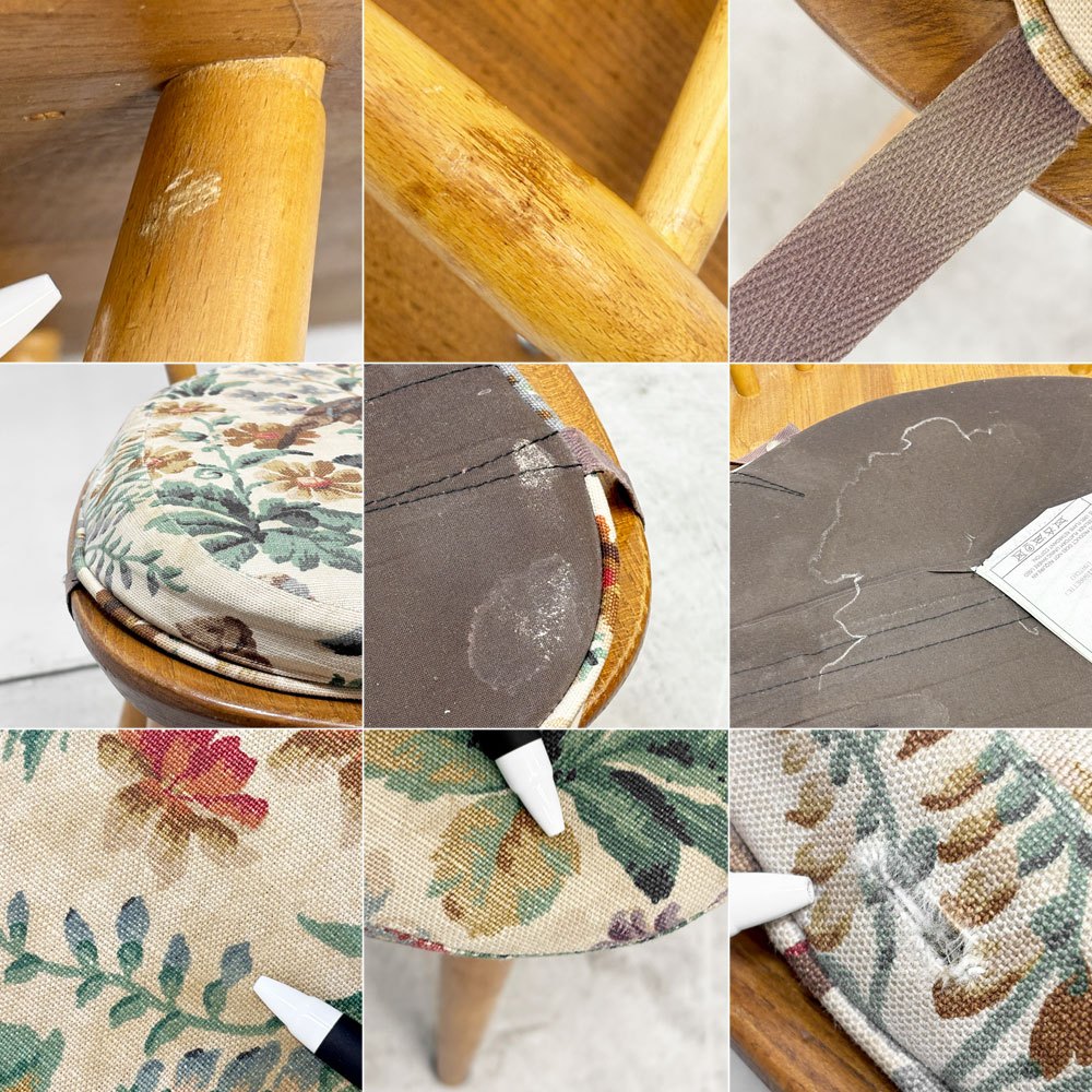 アーコール Ercol ボウバックチェア ファンバックチェア 5本タイプ エルム材 UKビンテージ Vintage 英国 横浜ダニエル製オリジナルクッション付 B ●