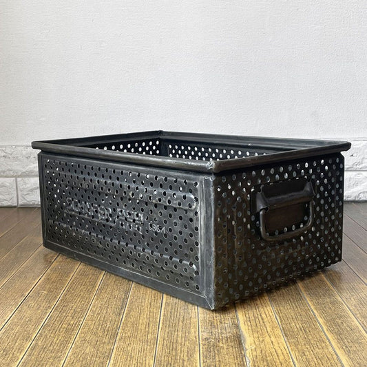 SCHAFER スタッキング ストレージボックス パンチングメタル インダストリアル ドイツビンテージ B ◎