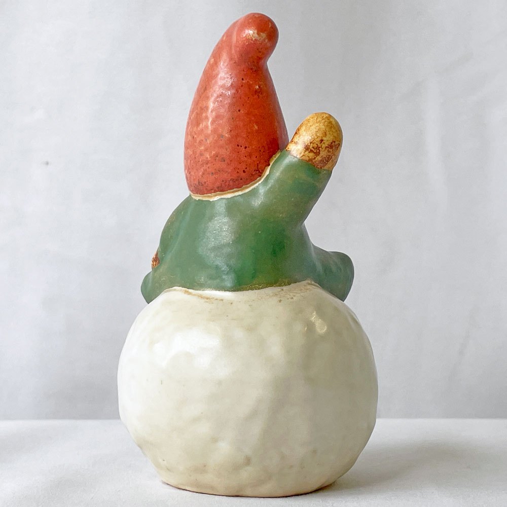 グスタフスベリ GUSTAVSBERG リサラーソン Lisa Larson トムテウィズスノーボール Tomte with Snoeball サンタオブジェ スウェーデン 北欧雑貨 ◇