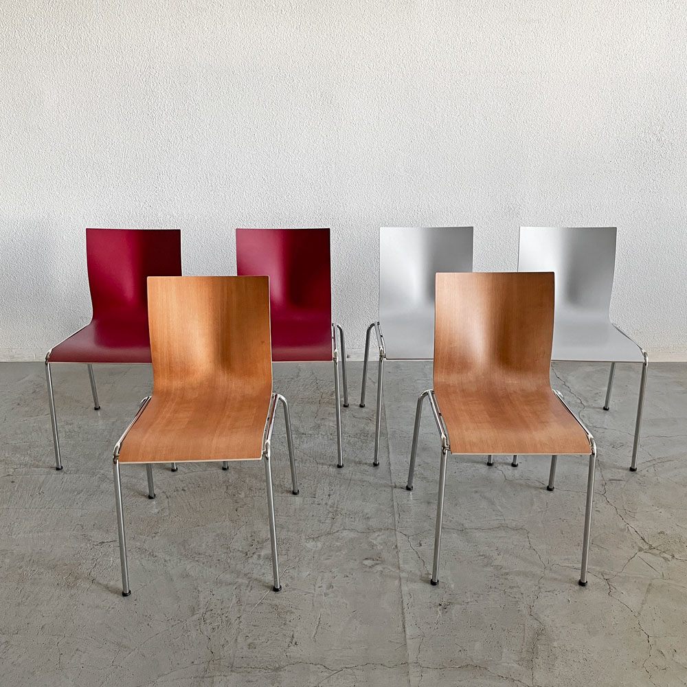 エンゲルブレヒト Engelbrechts チャリック CHAIRIK 101 スタッキングチェア 4本脚 バーチ材 3色 6脚セット 専用トローリー付 エリック・マグヌッセン 未使用保管品 〓