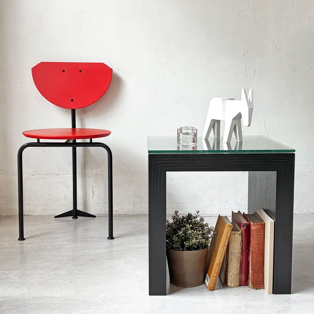 カッシーナイクスシー Cassina ixc ゼン ZEN サイドテーブル アッシュ材 ブラック ガラストップ カトリーヌ・メミ モダンデザイン 廃番 ★