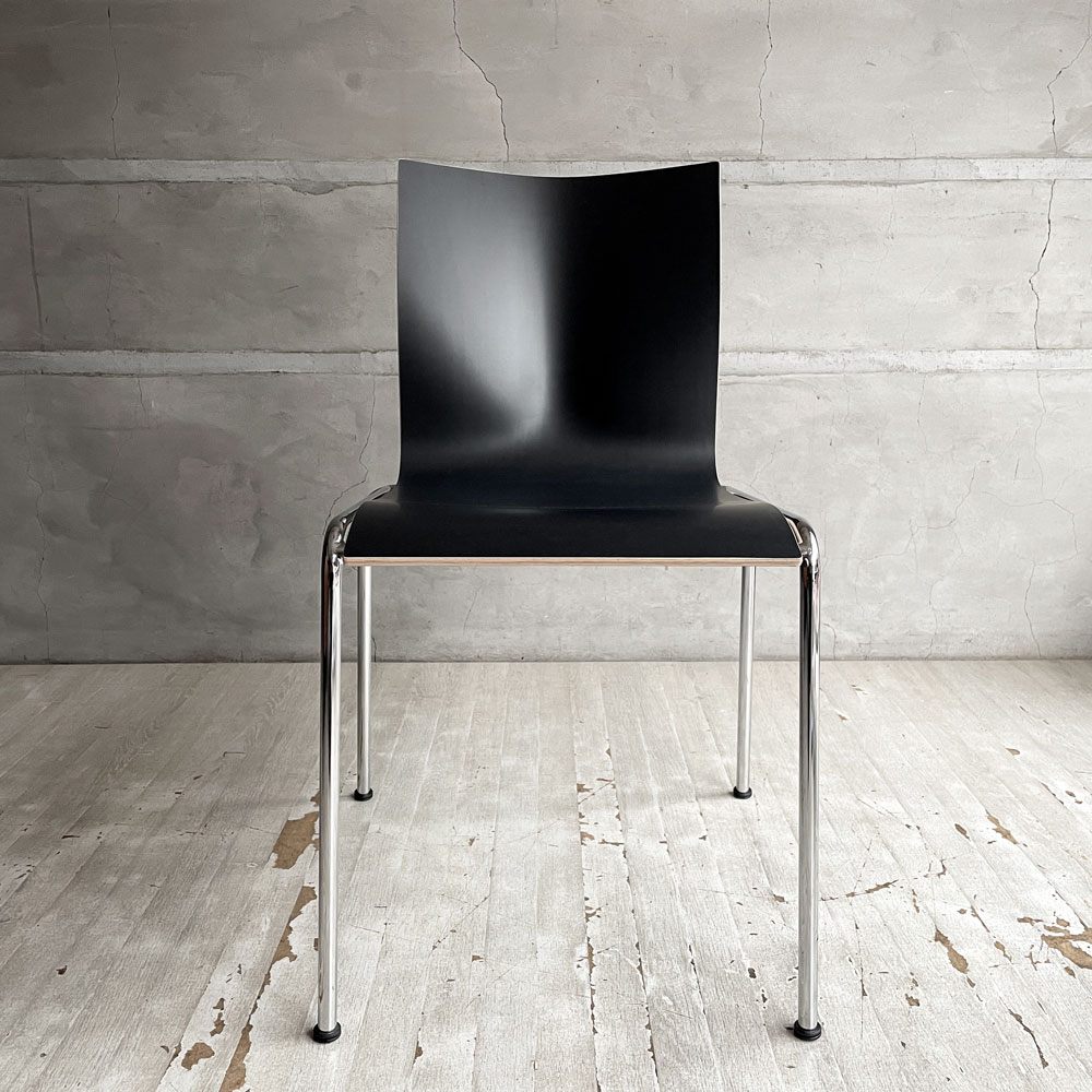 エンゲルブレヒト Engelbrechts チャリックチェア CHAIRIK Chair 101 ダイニングチェア スタッキング 4本脚 ブラック プライウッド スチール デンマーク 未使用品 定価63,800円 ♪