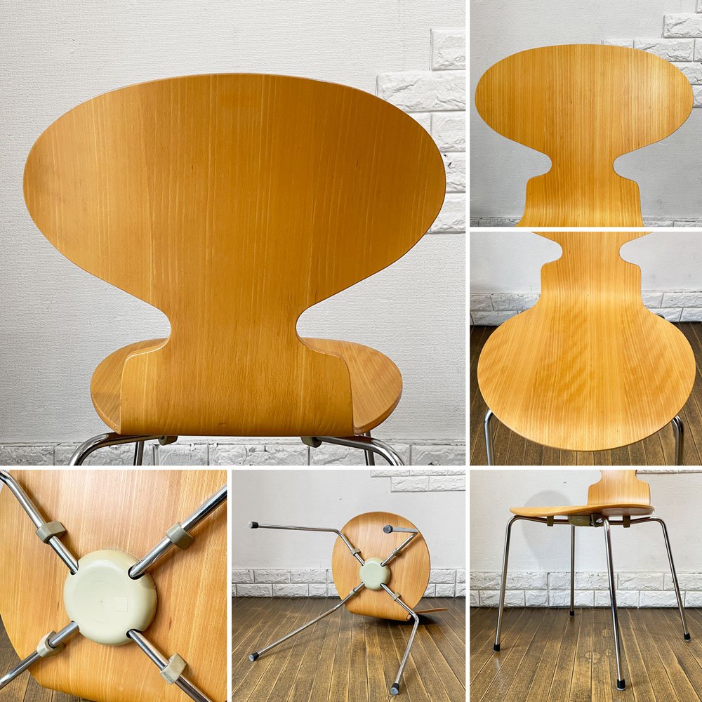 フリッツハンセン Fritz Hansen 3101 アリンコチェア アントチェア 4本脚 ナチュラルビーチ ラッカー仕上げ フェルトグライズ アルネ・ヤコブセン F ◎