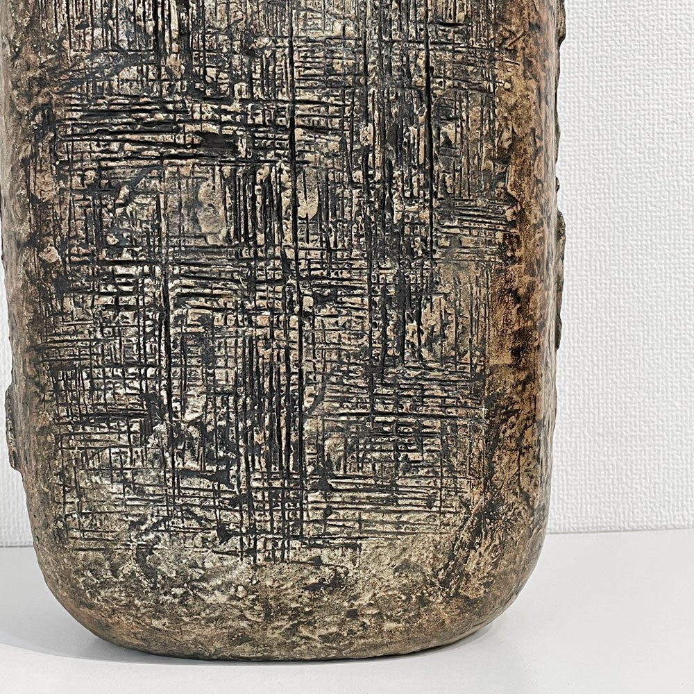 西村忠 彫金 ブロンズ 花瓶 フラワーベース H56cm オブジェ 彫刻 金属造形 抽象表現 大型 インテリア プリミティブ ◎