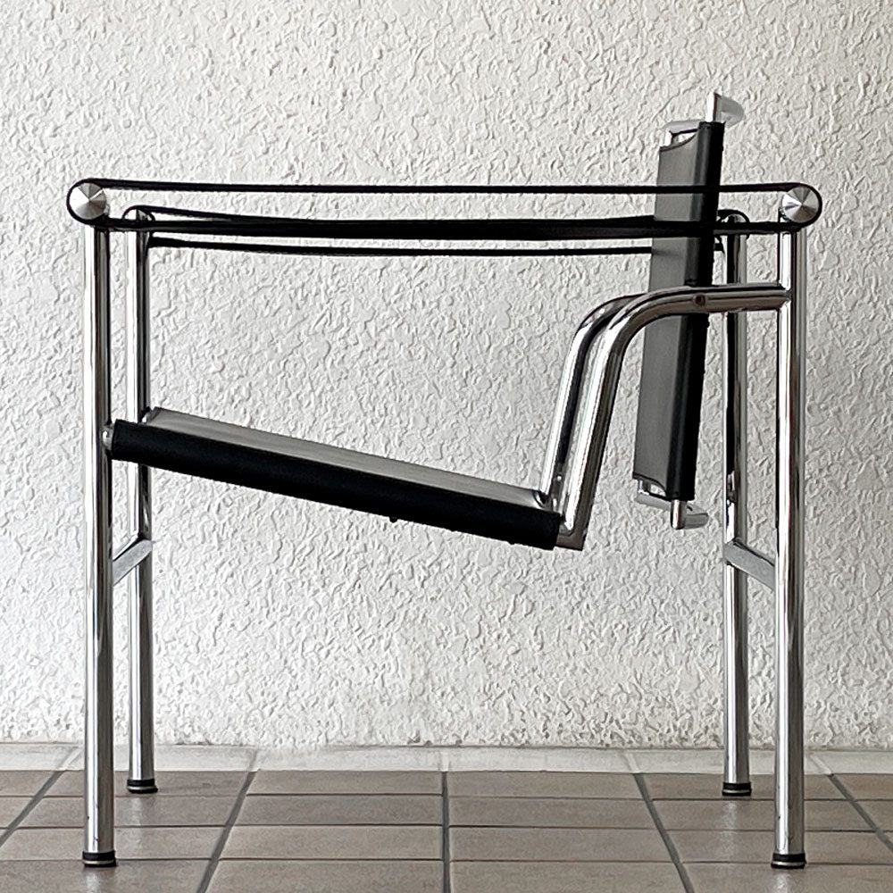 ル・コルビュジェ Le Corbusier LC1 スリングチェア ブラックレザー 名作家具 リプロダクト品 ◇