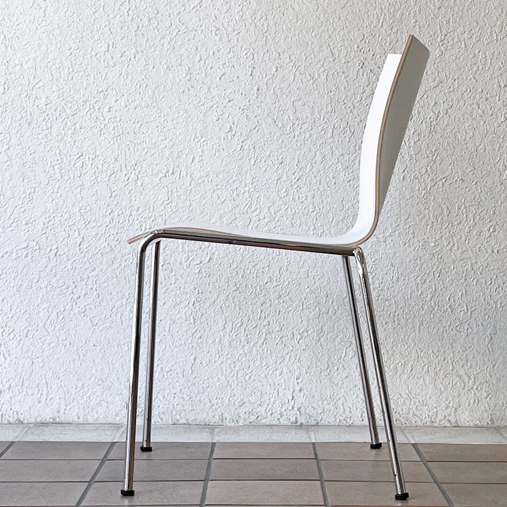 エンゲルブレヒト Engelbrechts チャリック CHAIRIK 101 ダイニングチェア スタッキング 4本脚 ホワイト 未使用品 定価63,800円 B ◇