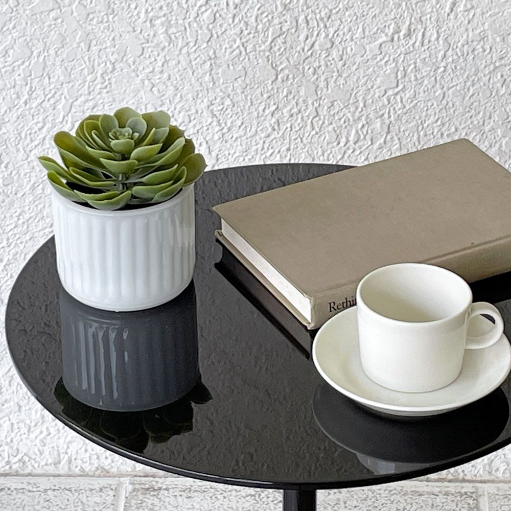 アルフレックス arflex リッツ LITS サイドテーブル コーヒーテーブル Φ45cm グロッシービターブラック 廃番 参考定価￥108,900- ◇