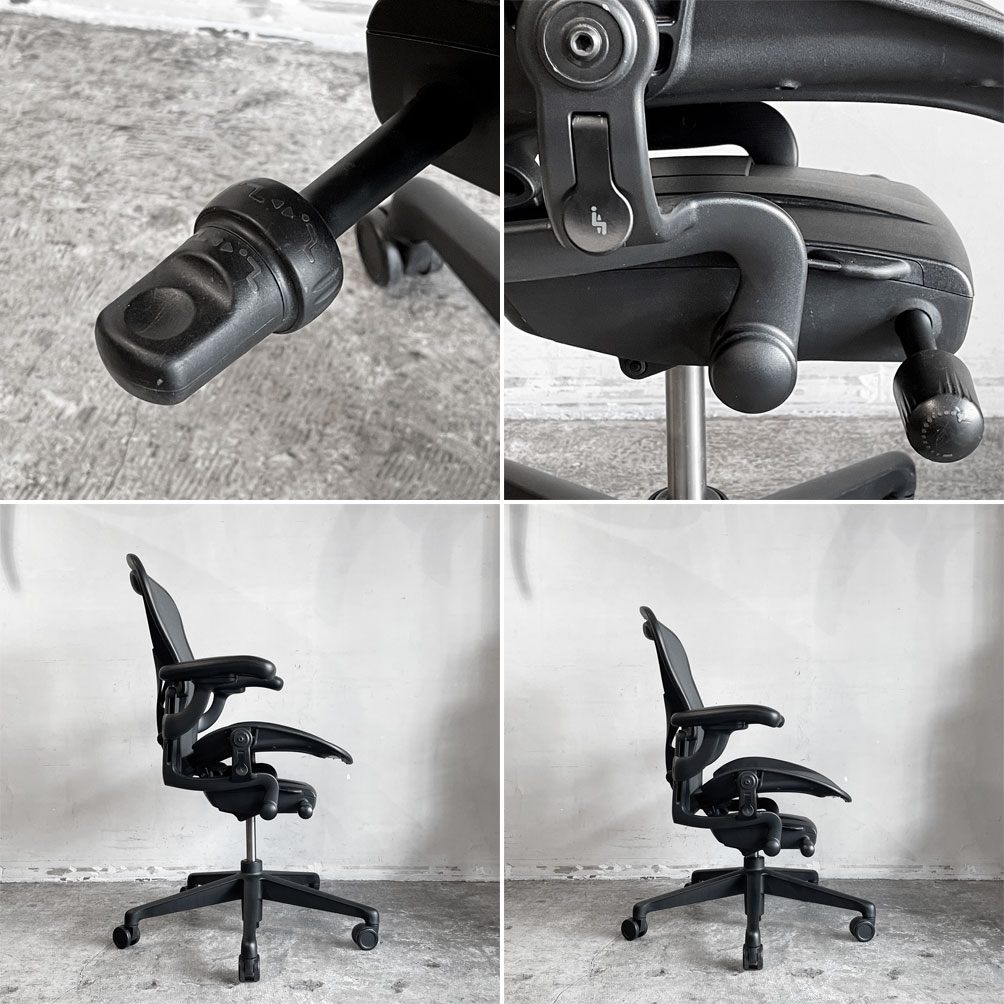 ハーマンミラー Herman Miller アーロンチェア デスクチェア Bサイズ ゲーミングエディション ポスチャーフィットSL ブラック ■