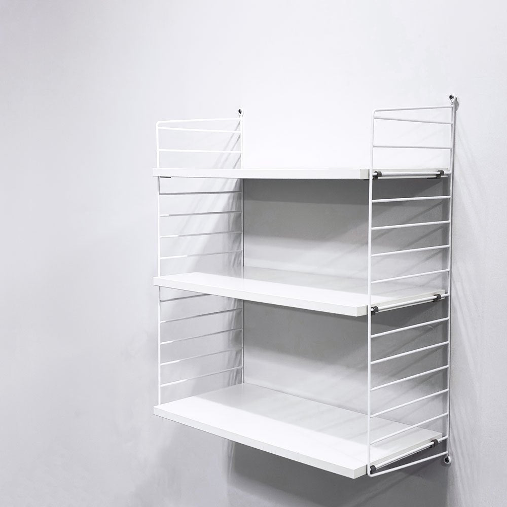 ストリングファニチャー String Furniture ストリングシステム シェルフ 棚板3枚 ウォールパネル ホワイト 壁付け棚 収納 スウェーデン ●