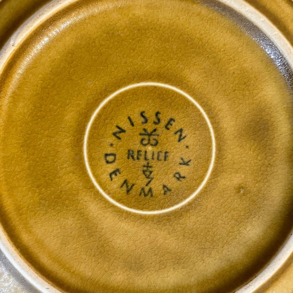 クロニーデン KRONJYDEN レリーフ Relief  ケーキプレート 直径16.5cm イェンス クイストゴー デンマーク 北欧食器 A ◎