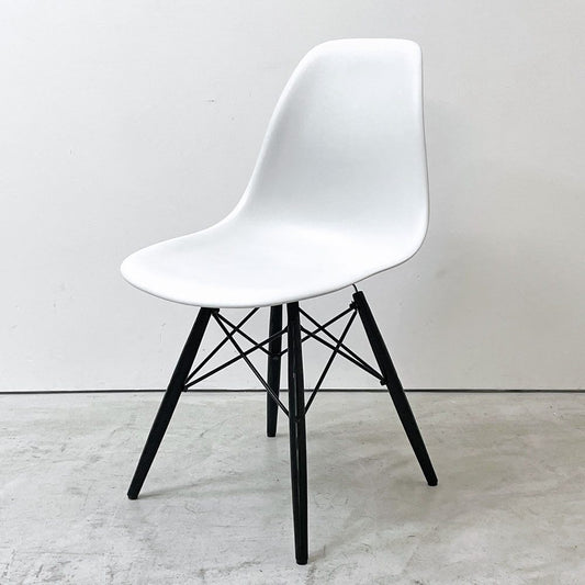 ハーマンミラー HermanMiller サイドシェルチェア ドゥエルレッグ DSW アルパイン × エボニー ポリプロピレン製 イームズ ミッドセンチュリー D ●