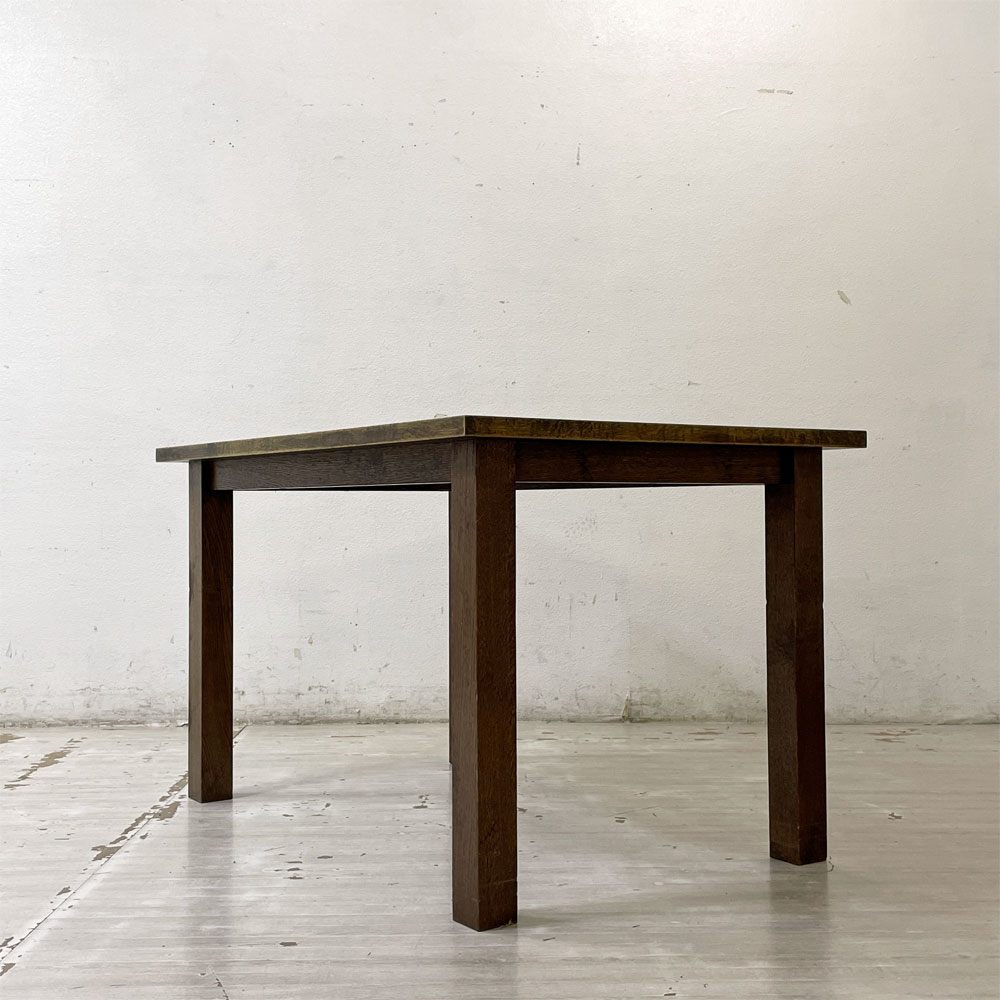 ジャパンビンテージ Japan Vintage オーク材 ダイニングテーブル W120cm 国産家具 古家具 ●