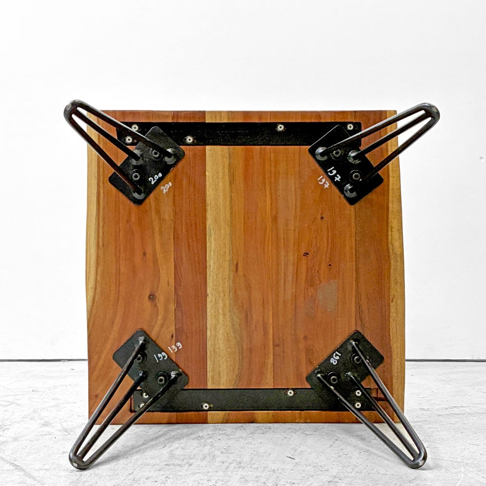 クラフト家具 Craft furniture 無垢材天板 ローテーブル ヘアピンレッグ 耳付き オーダーメイド ●