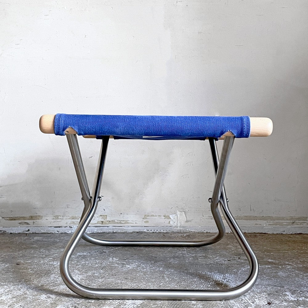 ニーチェアX  NY chair X フォールディングオットマン 折り畳み ナチュラル×ブルー  MoMA 藤栄 新居 猛 ■