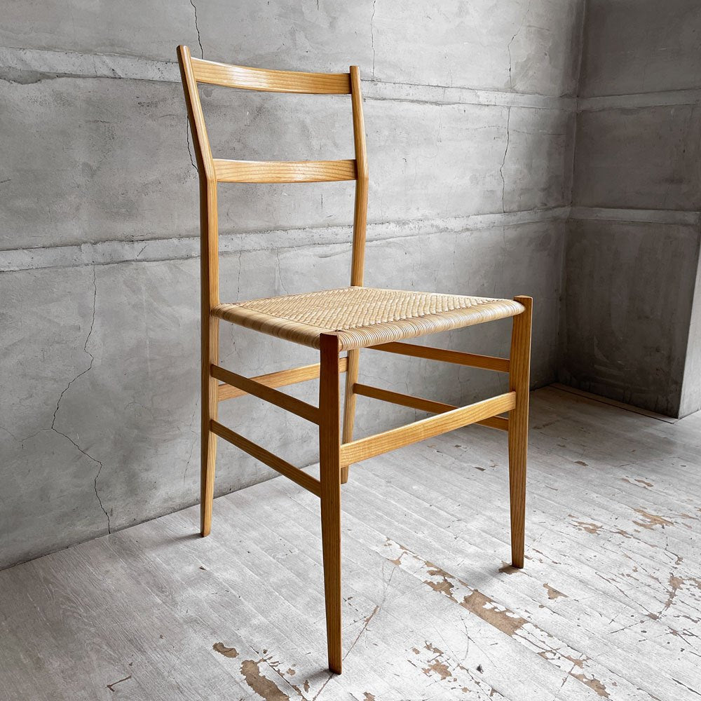 カッシーナ Cassina 699 スーパーレジェーラ SUPERLEGGERA ダイニングチェア アッシュ材 ナチュラル ラタン 籐張り ジオ・ポンティ ♪