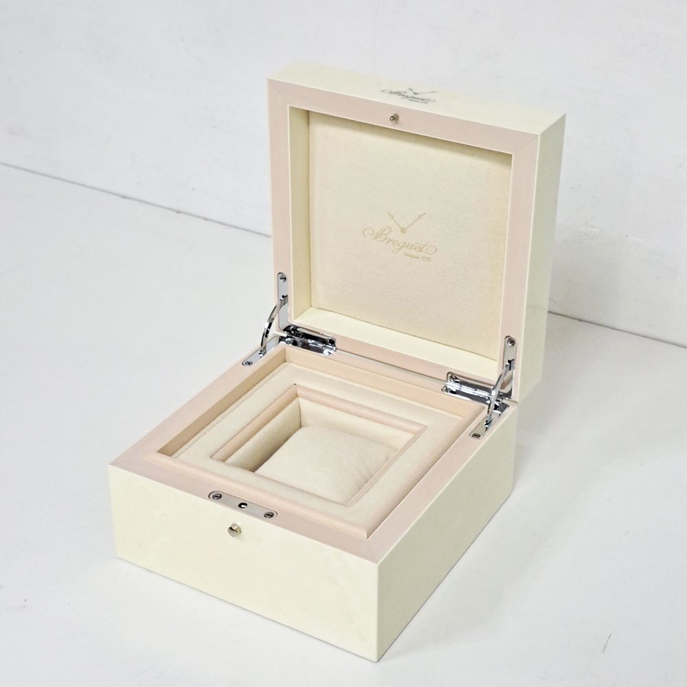 ブレゲ BREGUET 腕時計 純正ボックス 木製 箱のみ アクセサリーボックス 小物入れ 説明書 冊子付き フランス オフホワイト B ●