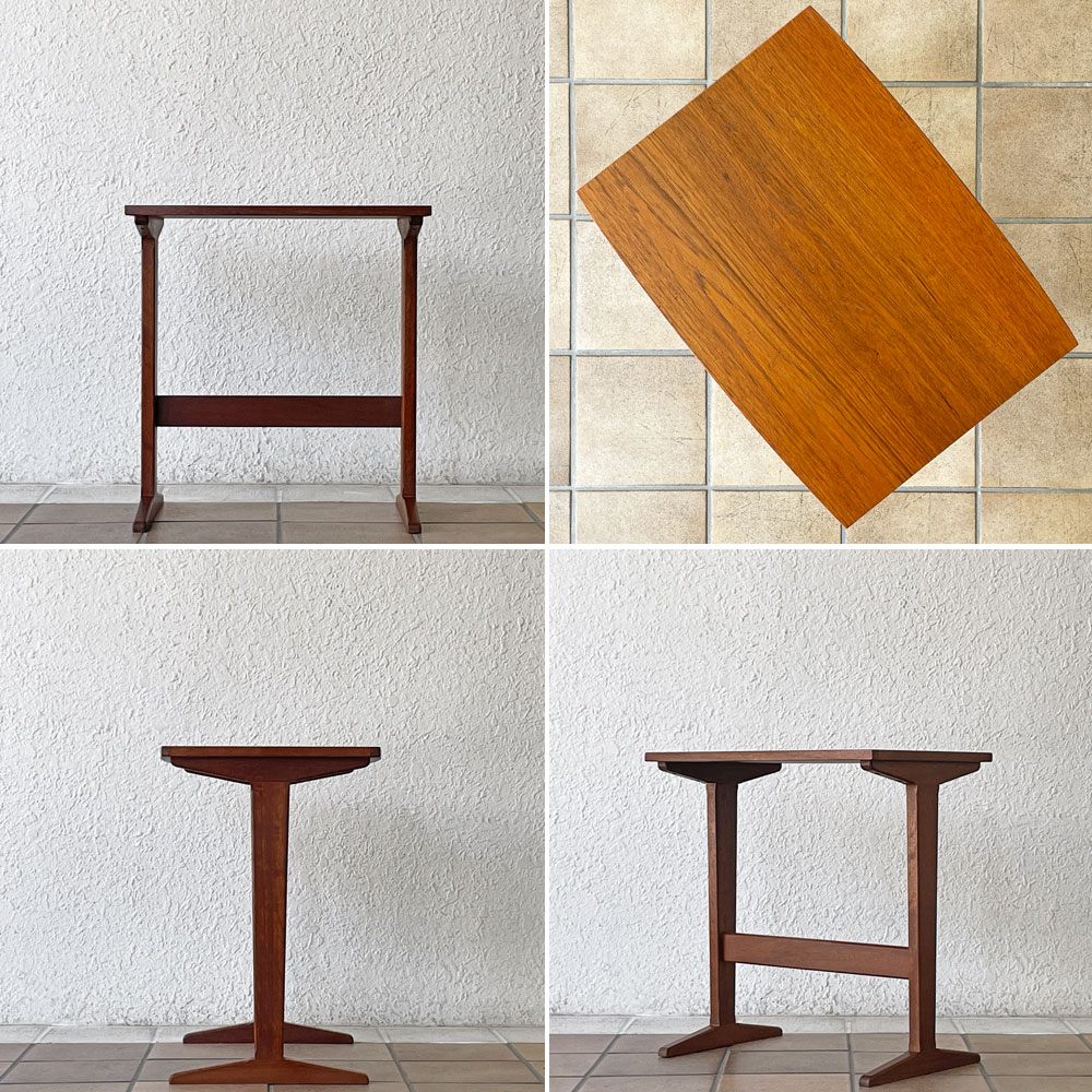 デンマークビンテージ Danish Vintage チーク材 ネストテーブル 3連 入れ子式 北欧家具 ◇
