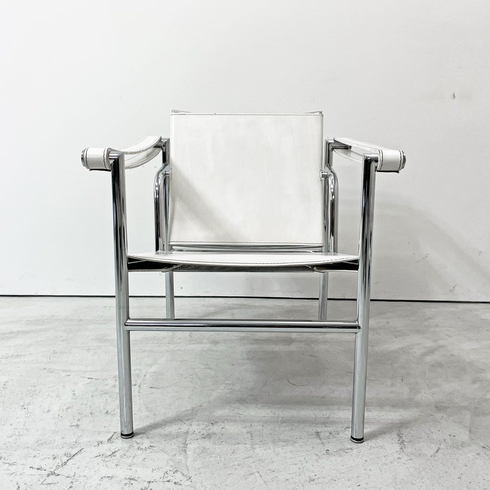 ル・コルビュジェ Le Corbusier LC1 スリングチェア ホワイトレザー 名作家具 リプロダクト品 ●