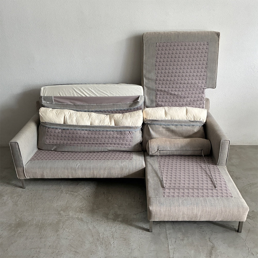 アイラーセン eilersen ストリームライン STREAMLINE カウチソファ 2P + シェーズロング ヘッドレスト付き W2100 グレー系生地 COTTON-26 参考価格合計約62万円の品 デンマーク アクタス ACTUS 取扱い 北欧家具 〓