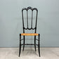 フラテッリ・レヴァッジ Fratelli Levaggi キアヴァリチェア CHIAVARI chair トレ・アルキ ラタンシート ブラック イタリア ◎