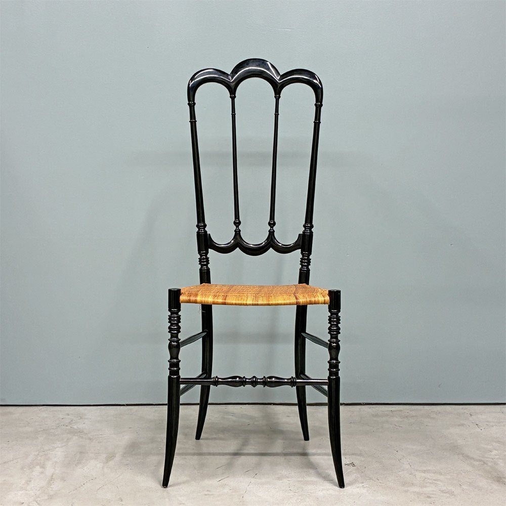 フラテッリ・レヴァッジ Fratelli Levaggi キアヴァリチェア CHIAVARI chair トレ・アルキ ラタンシート ブラック イタリア ◎