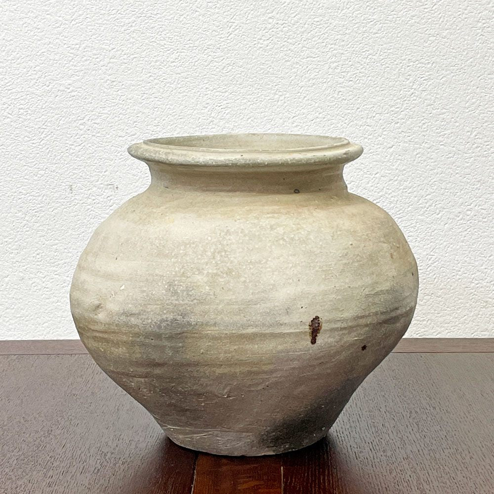 田宮亜紀 AKI TAMIYA 壺 花器 無釉 Φ30cm 現代作家 ●