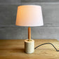 アートワークスタジオ ART WORK STUDIO モノリステーブルランプ Monolith-table lamp AW-0600 スタンドライト ホワイト 大理石ベース オーク無垢材 真鍮 ファブリック モダンデザイン 箱付き 美品 ♪