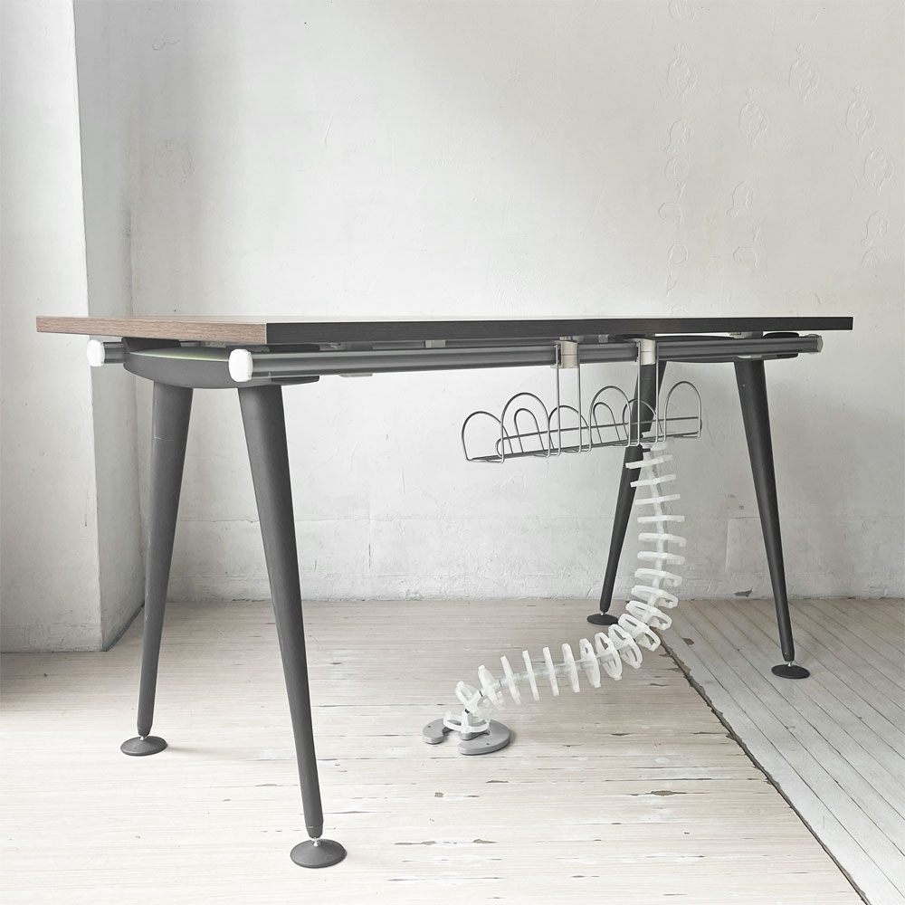 ハーマンミラー Herman Miller アバックエンバイロメンツ ABAK ミーティングテーブル デスク W140cm ウォールナットカラー ケーブルスパイン付き ティム・ウォレス ★