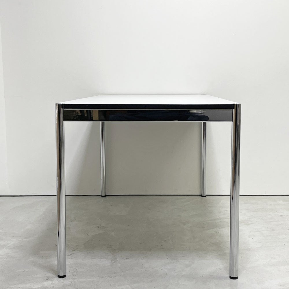 USMモジュラーファニチャー USM Haller USMハラーテーブル ワーキングデスク ダイニングテーブル W150×D75×H72cm パールグレーラミネート(ホワイト) 高さ調整機能付 ●