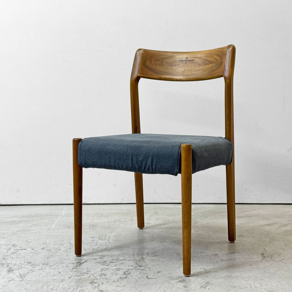 朝日木材加工 エッダ EDDA Dining Chair101 Fabric ダイニングチェア ブルー 北欧スタイル 定価￥33,000- B ●