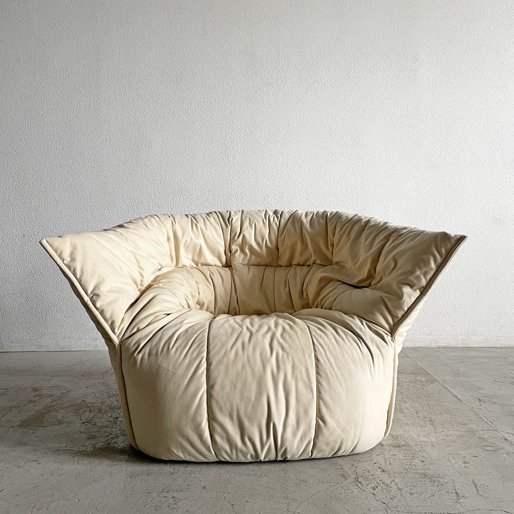 リーンロゼ ligne roset ブリガンタン BRIGANTIN 1Pソファ ファブリック オフホワイト系 ミッシェル・デュカロワ フランス 現行定価￥198,000-以上 〓