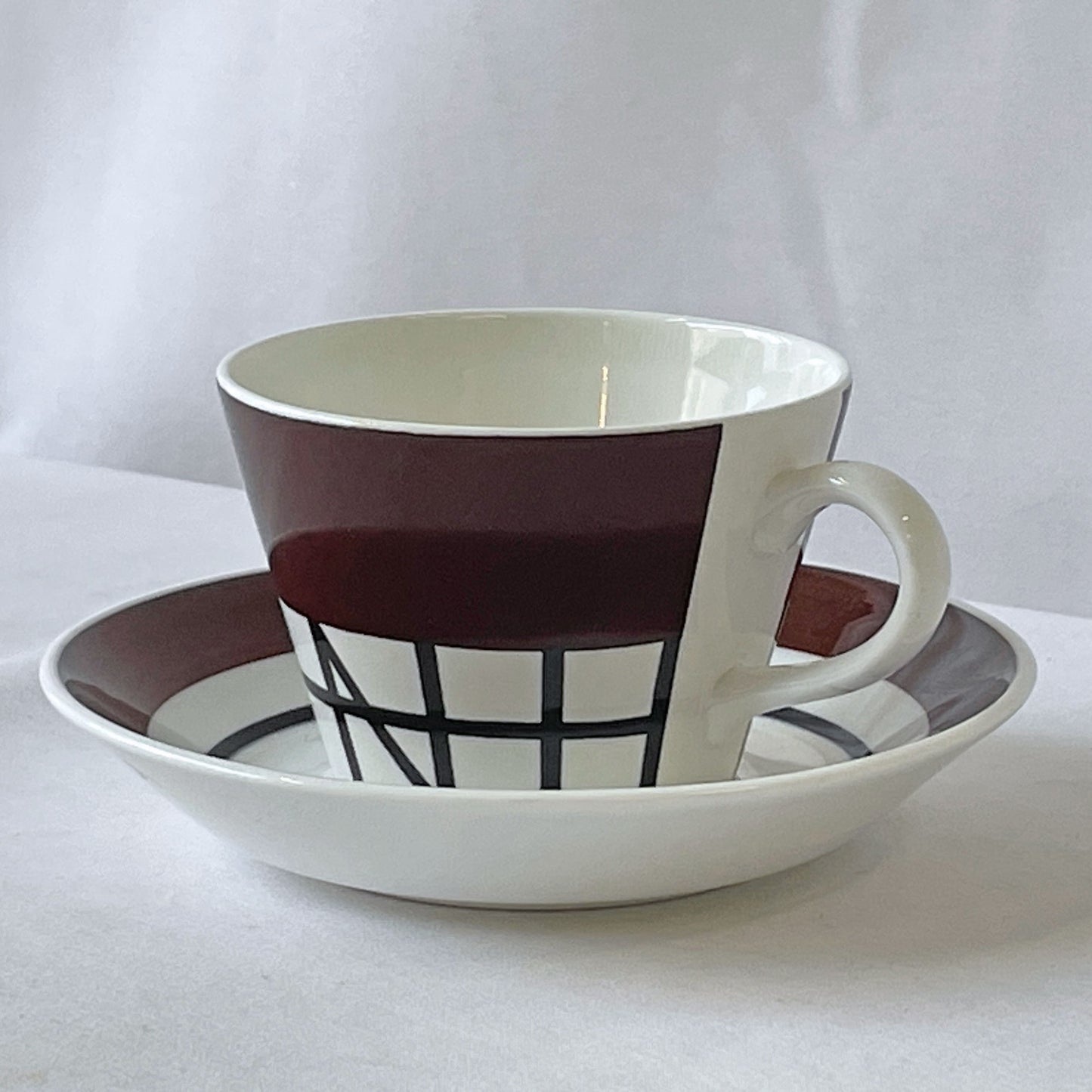 グスタフスベリ GUSTVSBERG Korsvirke コーヒー カップ＆ソーサー Stig Lindberg ビンテージ スウェーデン 北欧食器 ◇