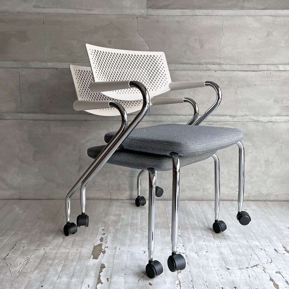 ヴィトラ vitra ビザロール Visaroll デスクチェア ミーティングチェア キャスターベース スタッキング アントニオ・チッテリオ 2脚セット ♪