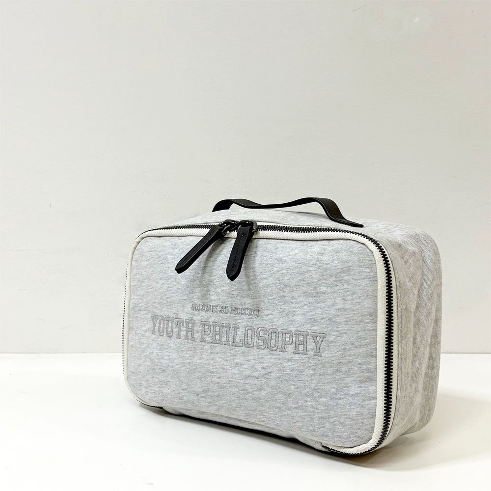 ブルネロクチネリ BRUNELLO CUCINELLI スウェット生地 ハンドバッグ ポーチ イタリア 約W26.5×D9×H15.5cm ●