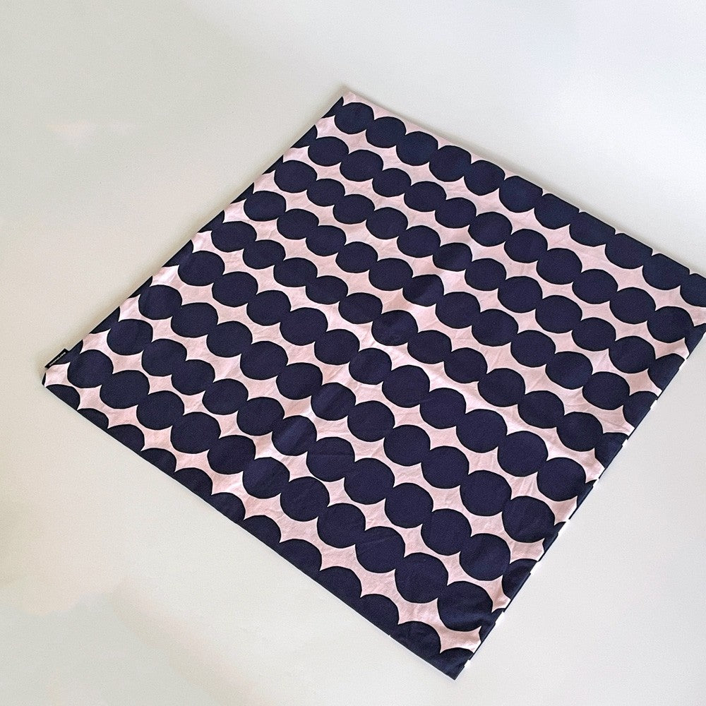 マリメッコ marimekko ラシィマット Rasyamatto クッションカバー ネイビー ピンク マイヤ・ロウエカリ コットン 廃番カラー 50×50cm 北欧 B ■