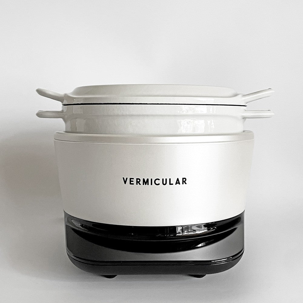 バーミキュラ VERMICULAR ライスポットミニ セット 3合炊きモデル RP19A シーソルトホワイト 炊飯器 鋳物ホーロー鍋 IH調理器 日本製 定価¥77,440- ■