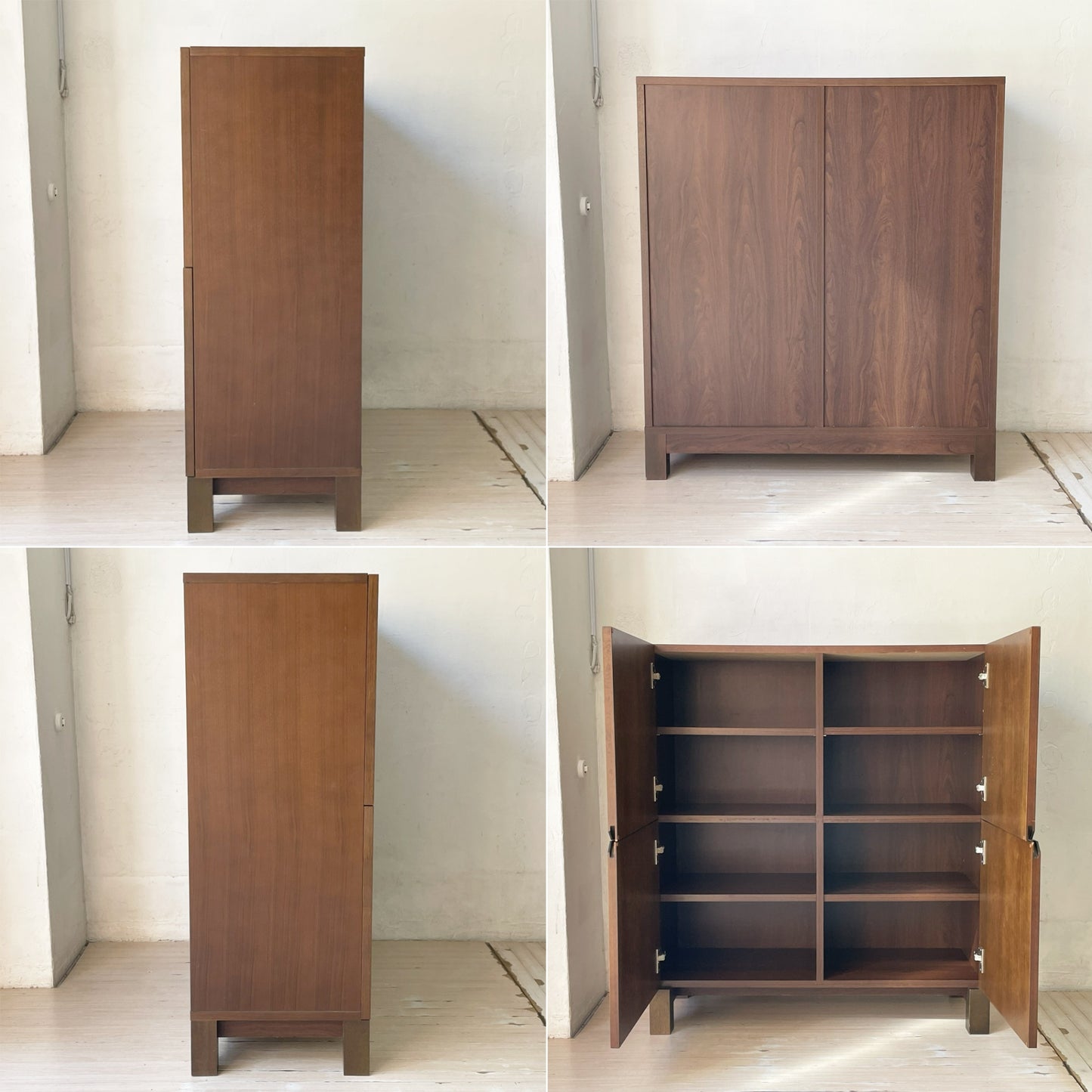 白半木材 HAKUHAN サイドキャビネット CABINET4 ブラウン リビングキャビネット ウォールナット ★