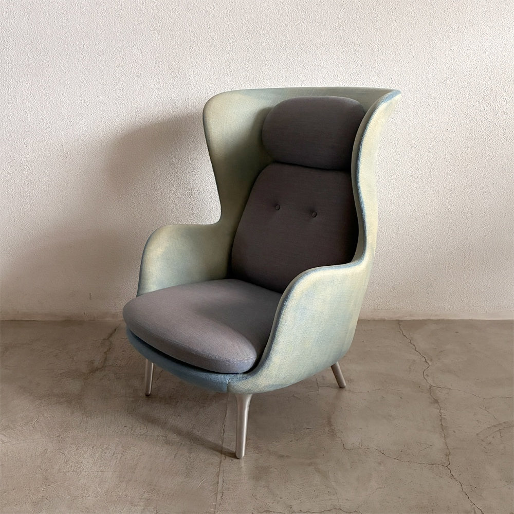 フリッツハンセン Fritz Hansen ロオチェア RO JH1 ラウンジチェア ファブリック Faded Denim Blue アルミベース ハイメ・アジョン 現行定価￥526,680以上 〓